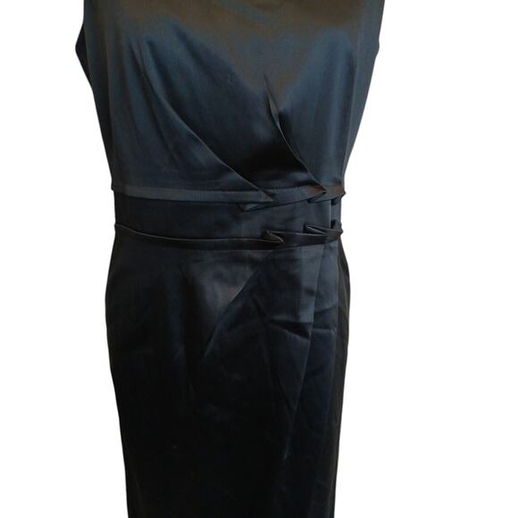 Talbots Satin Cocktail Dress Sz 10 Black Semi Formal Whimsigoth Elegant Party - Picture 6 of 17